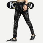 Shein Men 3d Tiger Print Drawstring Pants