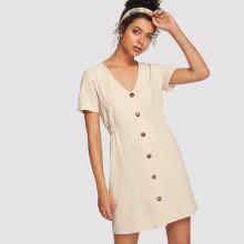 Shein Single Breasted Front Dress
