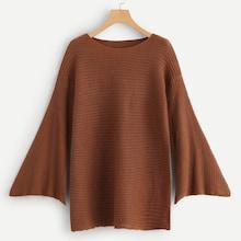 Shein Bell Sleeve Solid Jumper