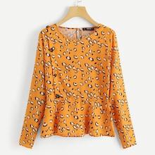 Shein Leopard Print Peplum Top