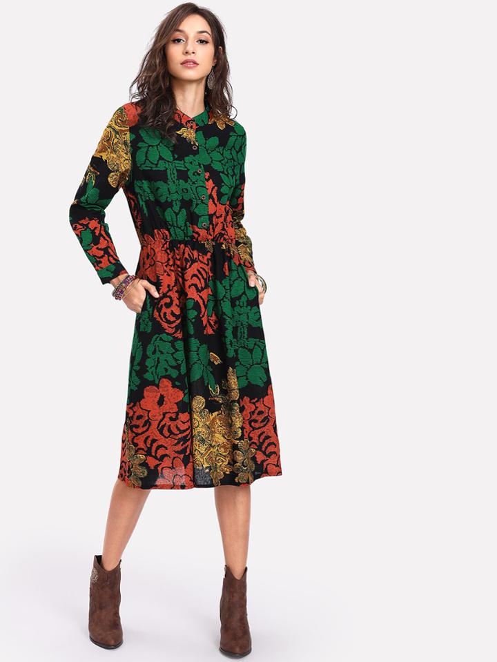 Shein All Over Printed Shirt Dress