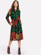 Shein All Over Printed Shirt Dress