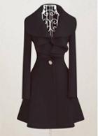 Rosewe Elegant Black Long Sleeve Woolen Coats With Turndown Collar