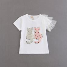 Shein Girls Cats Sequins Tee