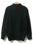 Shein Black Mock Neck Long Sleeve Loose Sweater