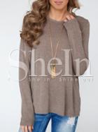 Shein Apricot With Ruffle Back T-shirt