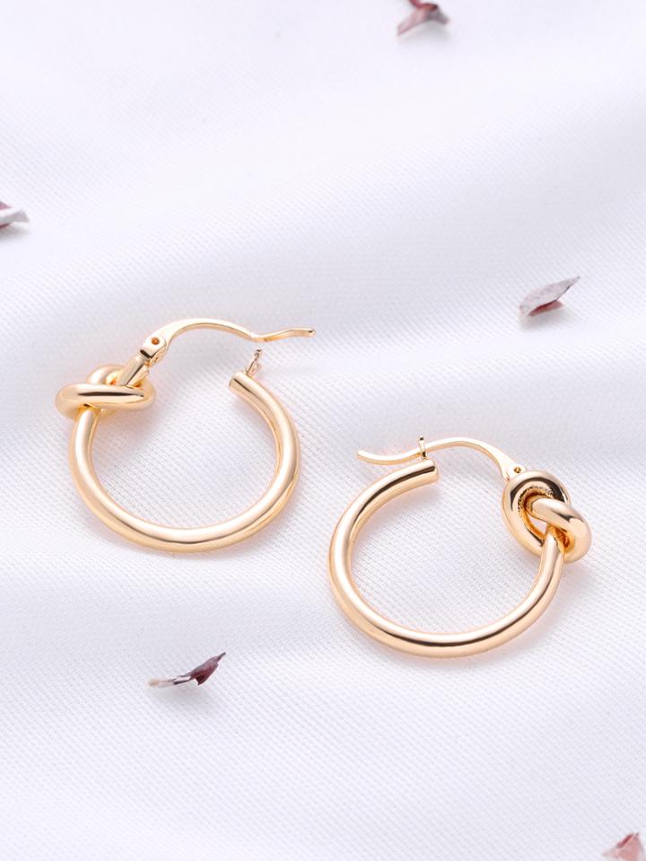 Shein Knot Design Hoop Earrings