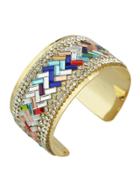 Shein Colorful Rhinestone Wide Cuff Bracelet