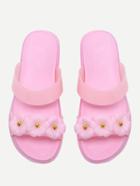 Shein Pink Flower Design Slip On Sandals