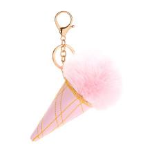 Shein Ice Cream Deign Keychain With Pom Pom