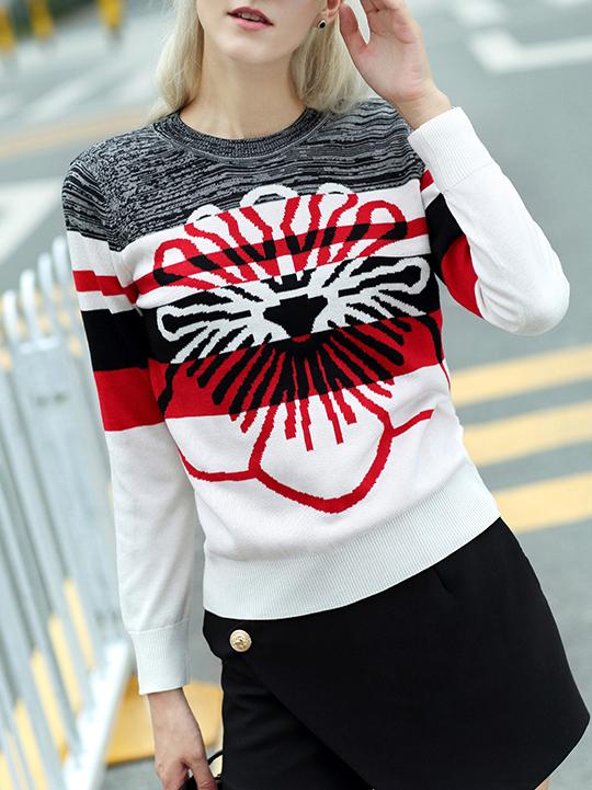 Shein Color Block Long Sleeve Sweater