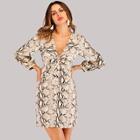 Shein Twist Detail Snake Print Dress