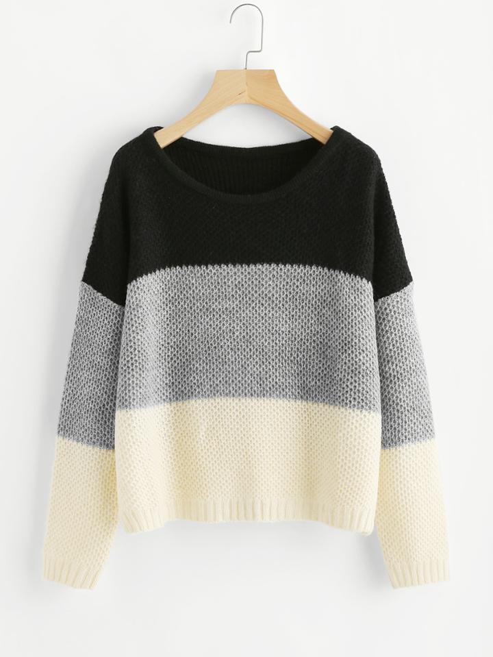 Shein Color Block Slit Side Jumper