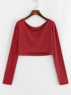 Shein Raw Cut Edge Crop Tee