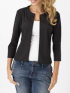 Shein Round Neck Crop Black Blazer