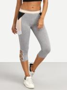 Shein Multicolor Criss Cross Skinny Cropped Pants