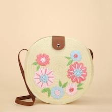 Shein Flower Embroidery Weave Crossbody Bag