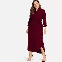 Shein Plus Appliques Detail Curved Hem Dress