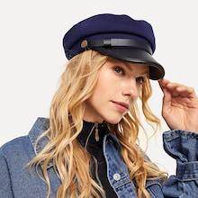 Shein Pu Panel Baker Boy Cap