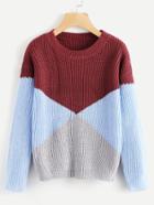 Shein Color Block Chunky Knit Sweater