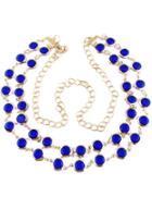 Shein Blue Gemstone Gold Chain Belt