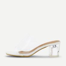 Shein Clear Design Peep Toe Pvc Pumps