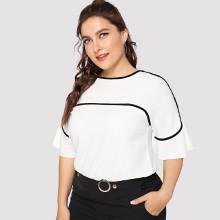 Shein Plus Contrast Binding Top