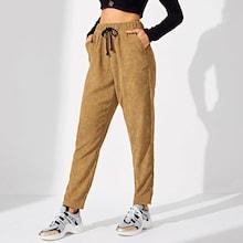 Shein Drawstring Waist Pocket Plaid Pants