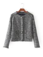 Shein Frayed Edge Tweed Jacket
