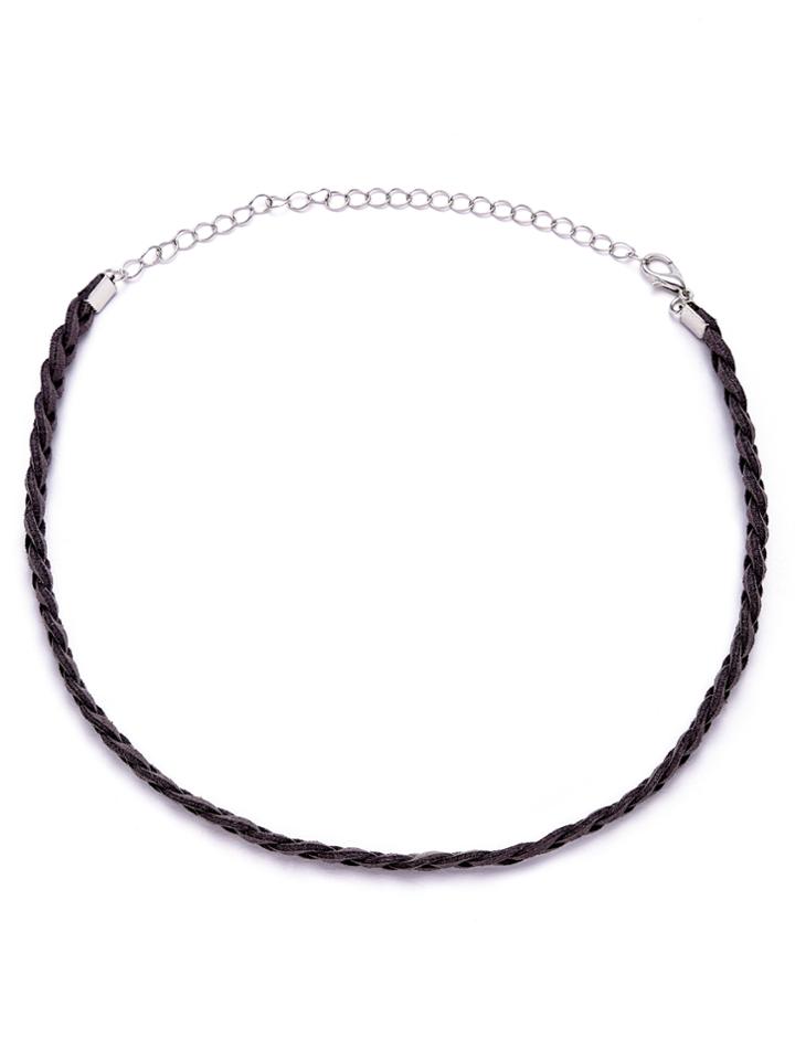 Shein Dark Grey Braided Simple Choker Necklace