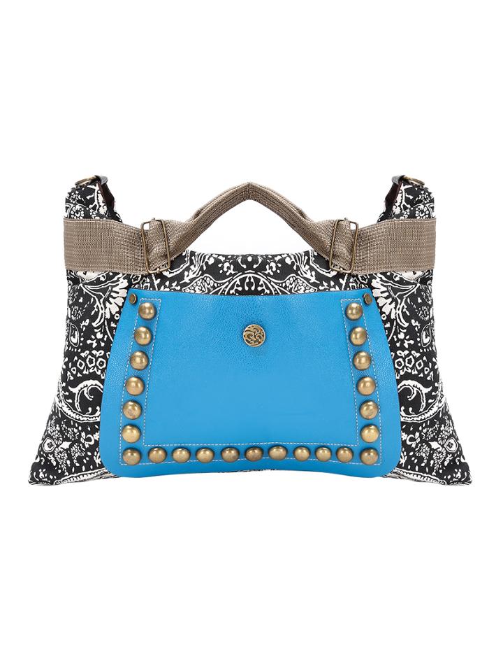 Shein Paisley Print Studded Canvas Bag