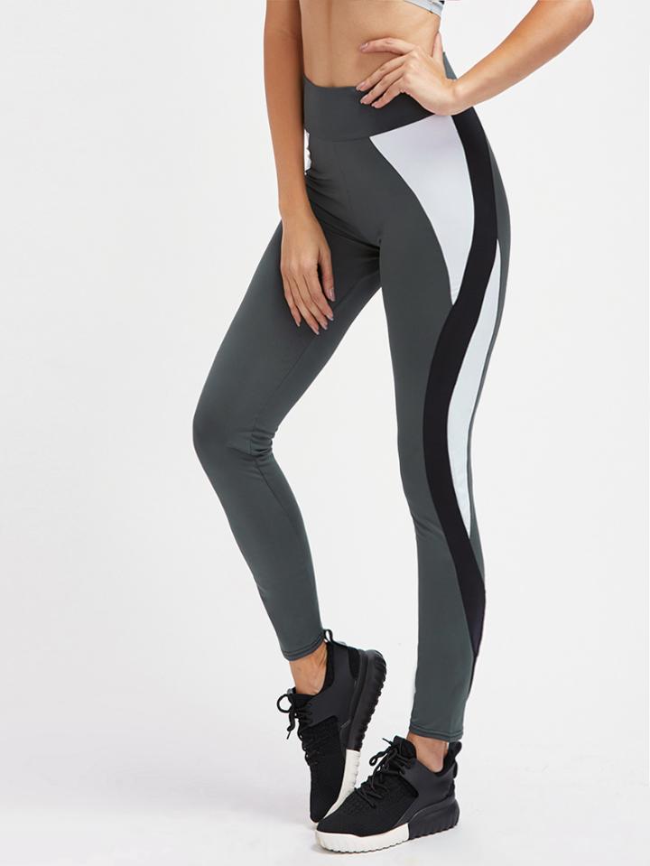 Shein Active Contrast Panel Gym Leggings