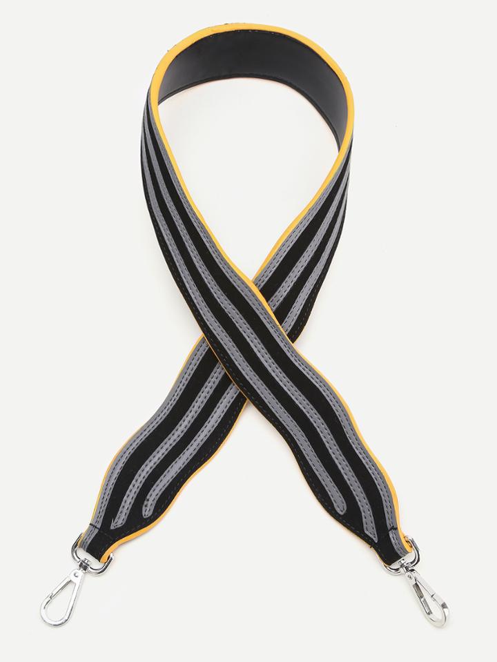 Shein Black Striped Pu Bag Strap