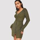 Shein O-ring Zipper Up Glitter Dress