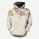 Shein Men Floral Print Hooded Sweatshirt