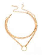 Shein Metal Ring Detail Chain Choker Set 2pcs