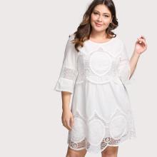 Shein Plus Hollow Out Crochet Panel Dress