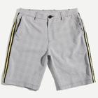 Shein Men Plaid Print Striped Side Shorts