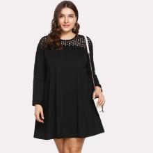 Shein Plus Laser Cut Insert Tunic Dress