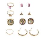 Shein Geometric Earrings 4pairs & Ring Set 4pcs