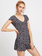 Shein V Neckline Calico Print Romper