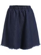 Shein Navy Elastic Waist Denim Skirt