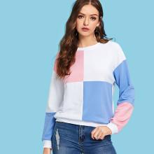 Shein Color Block Long Sleeve Sweatshirts