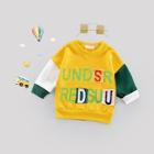 Shein Toddler Boys Letter Print Color-block Sweatshirts