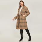 Shein Plus Plaid Double-breasted Coat