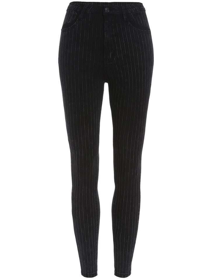 Shein Black Vertical Stripe Slim Pant