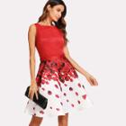 Shein Sleeveless Top And Rose Petal Print Skirt Set