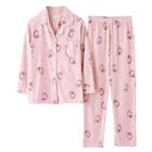 Shein Contrast Binding Squirrel Print Shirt & Pants Pj Set