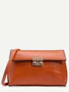 Shein Orange Pushlock Envelope Flap Bag With Strap