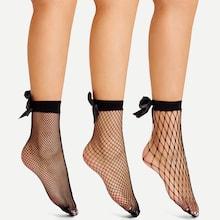 Shein Bow Decorated Fishnet Socks 3pairs